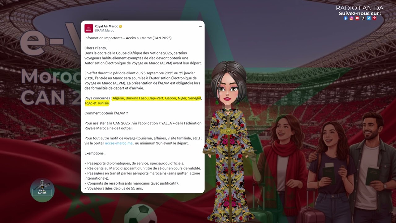 C’est officiel : ces pays devront obtenir un e-visa pour entrer au Maroc à l’occasion de la CAN 2025