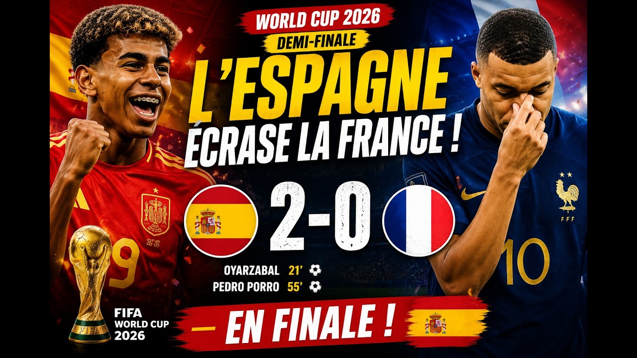 Espagne 2-0 France. La Roja domine les Bleus et file en finale de la Coupe du Monde 2026. Résumé