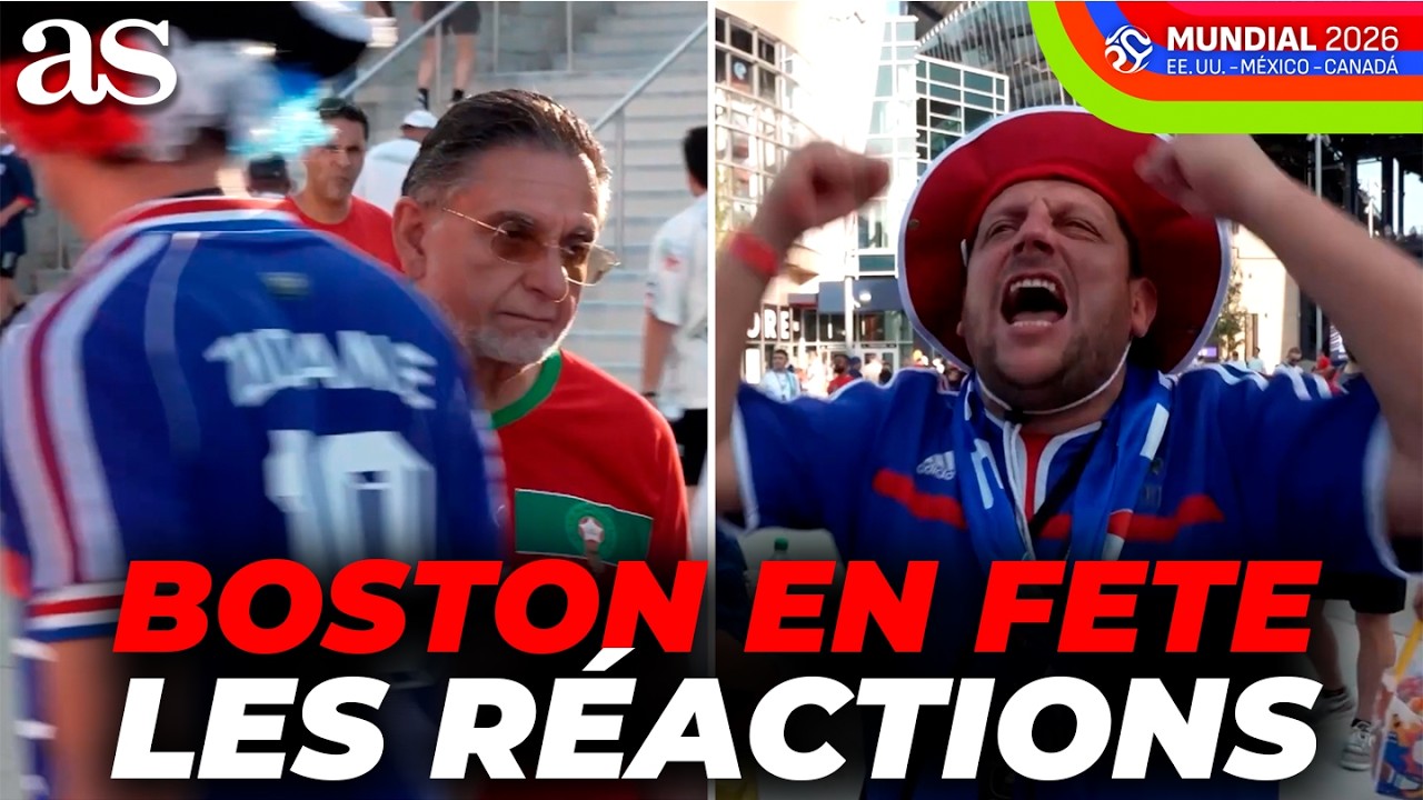 FANS français en fête a Boston et supporters marocains fair-play après FRANCE 2-0 MAROC