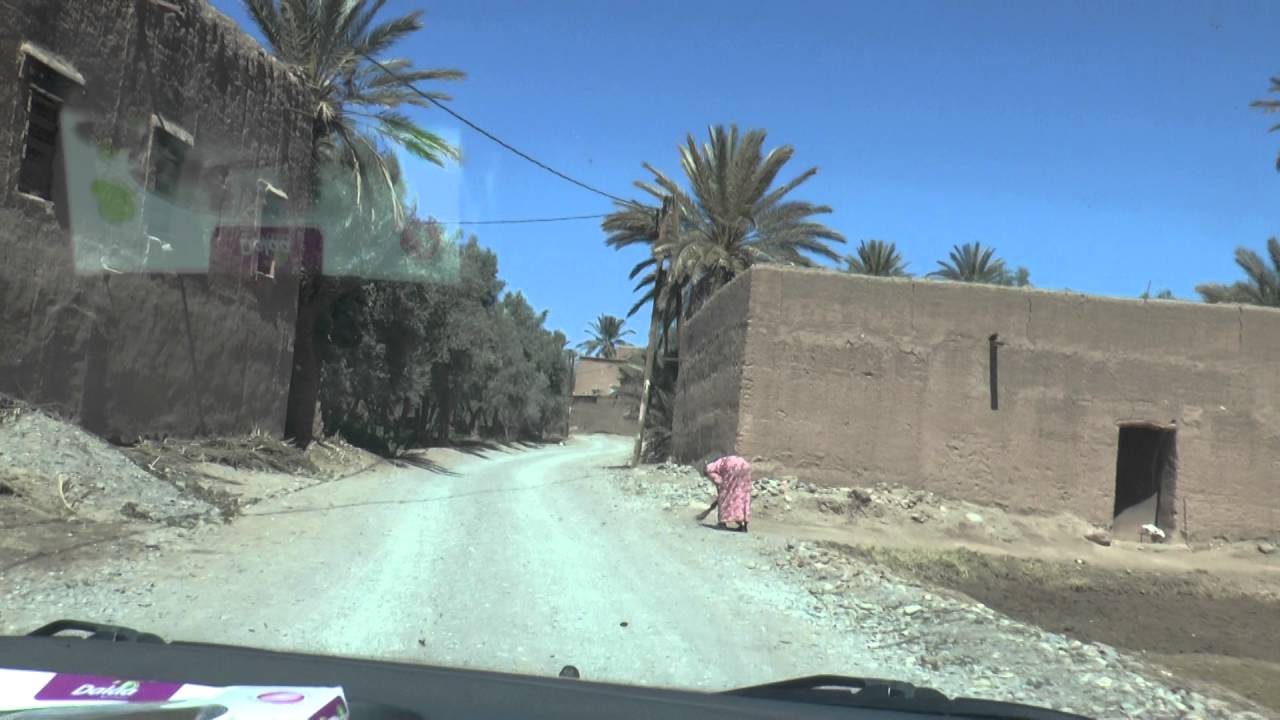 Driving through Skoura Oasis , Dades Valley, South Morocco