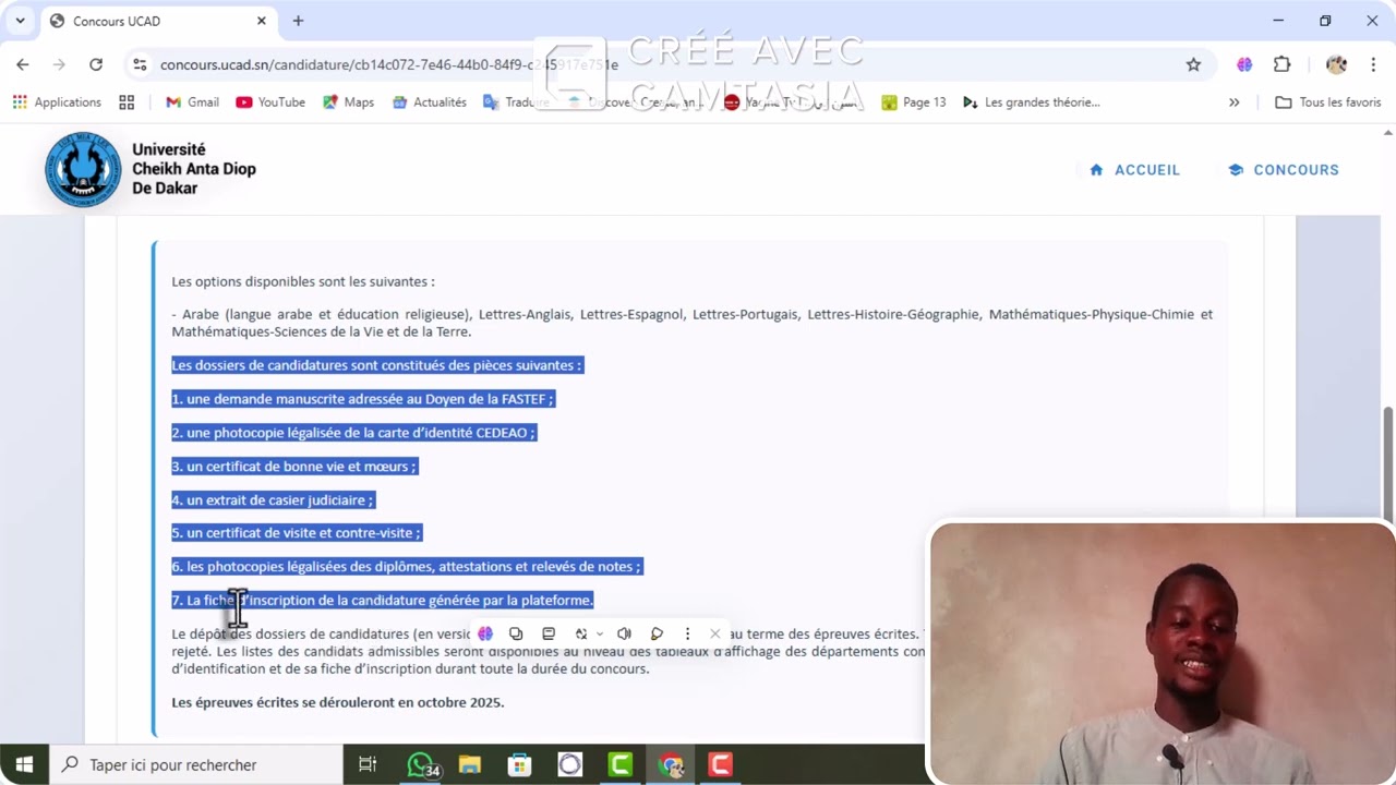 Comment s’inscrire au Concours FASTEF 2025 (Tutoriel complet pas à pas)