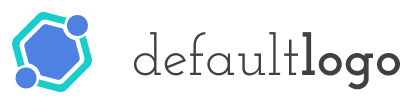 Logo hexagonal bleu avec texte 'defaultlogo'.