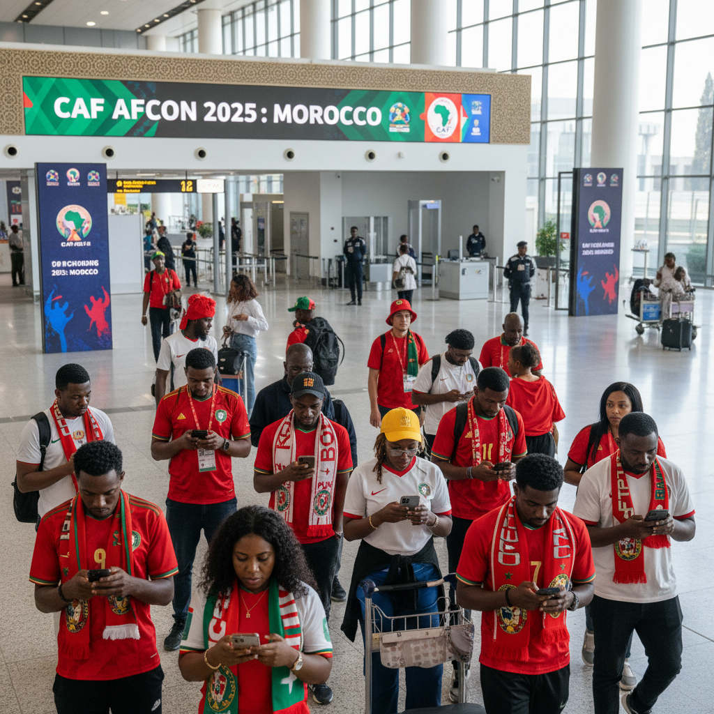 la caf annonce l'émission gratuite de visas électroniques pour les supporters de la can maroc 2025, facilitant ainsi leur déplacement pour encourager leurs équipes lors du tournoi.