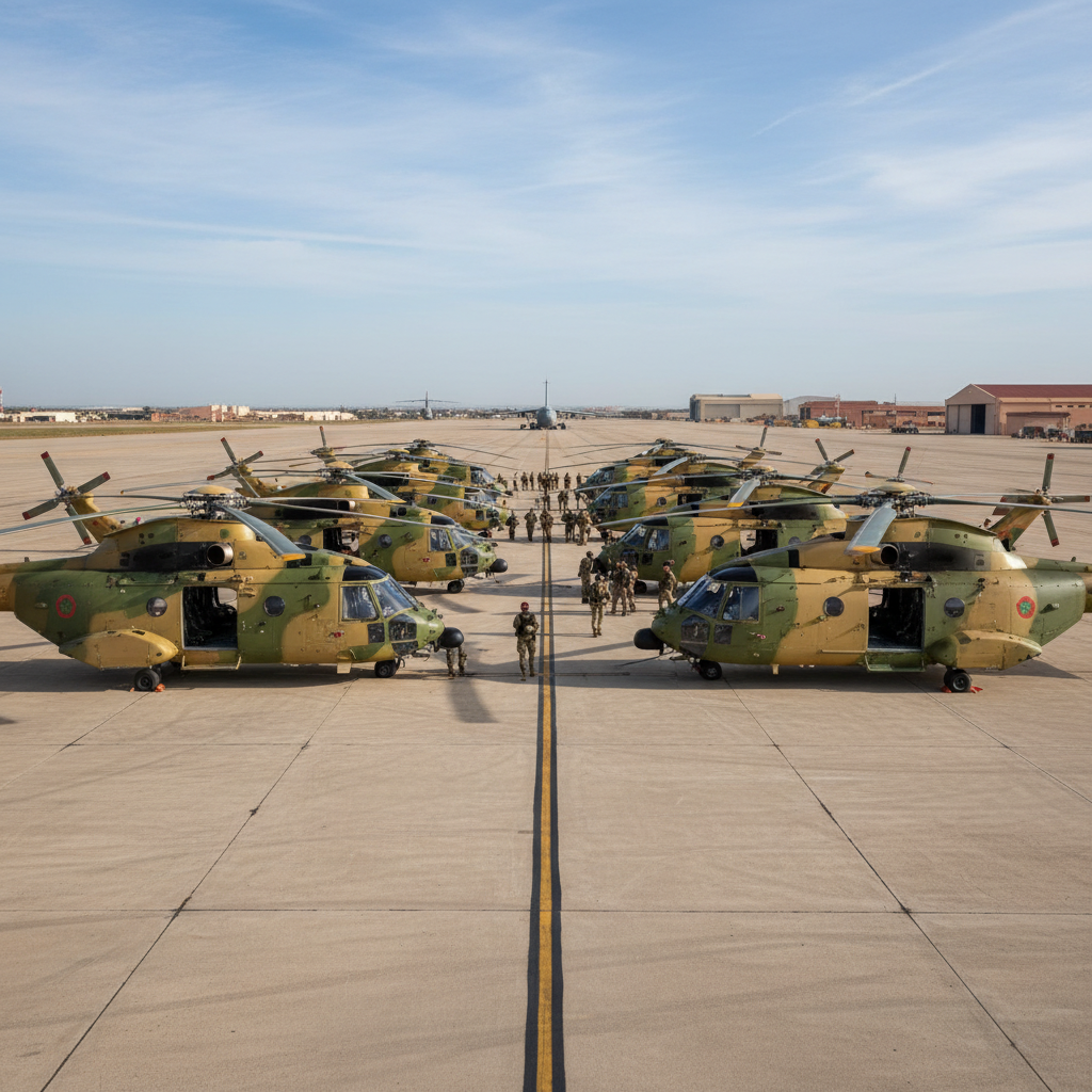 le maroc enrichit sa flotte aérienne avec la commande de dix hélicoptères airbus h225m, renforçant ainsi ses capacités stratégiques et opérationnelles.