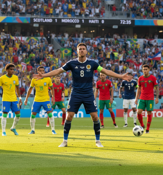 plongez dans l'ambiance électrique de la coupe du monde avec clarke prêt à affronter le brésil, le maroc et haïti, dans un affrontement où l'écosse vise la victoire.