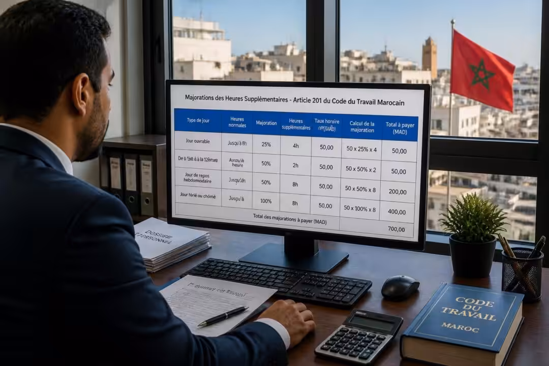 découvrez comment la majoration et le calcul des heures supplémentaires sont appliqués au maroc selon l'article 201, pour mieux gérer le temps de travail et les rémunérations.