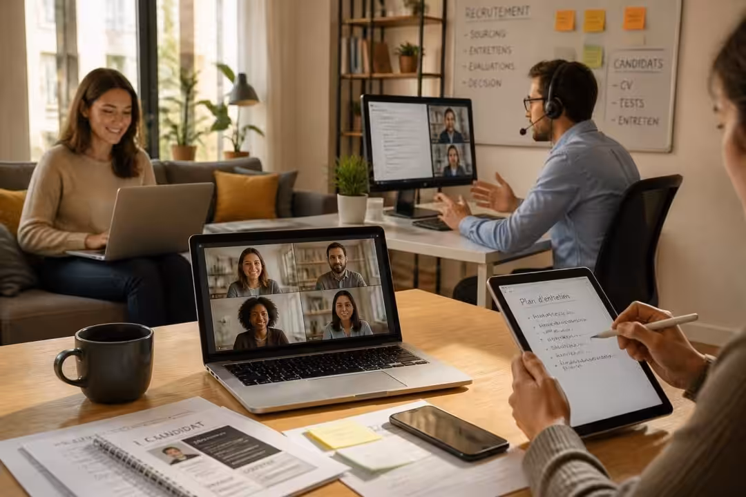 découvrez notre guide complet pour réussir vos recrutements à distance, de la recherche de candidats à l'intégration, avec des conseils pratiques et des outils efficaces.