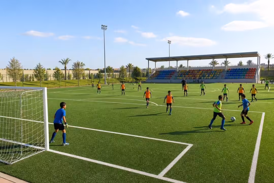 découvrez le nouveau terrain de football flambant neuf à médiouna, un espace sportif moderne spécialement dédié aux jeunes pour encourager le sport et la convivialité.